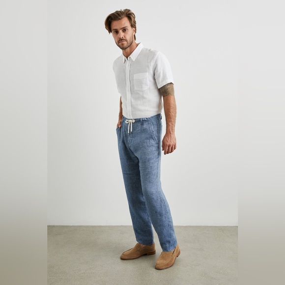 Rails Mercer Linen Dress Pants in Blue Mirage - Picture 5 of 6
